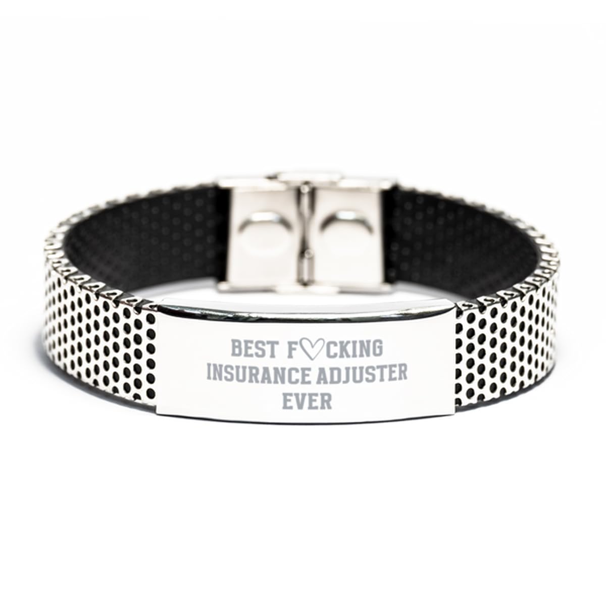 Best Fucking Insurance Adjuster Ever Bracelet, Birthday Gifts for Insurance Adjuster, Sarcastic Funny Joke Gifts for Insurance Adjuster, Insurance Adjuster Stainless Steel Bracelet, CoWorker Gifts