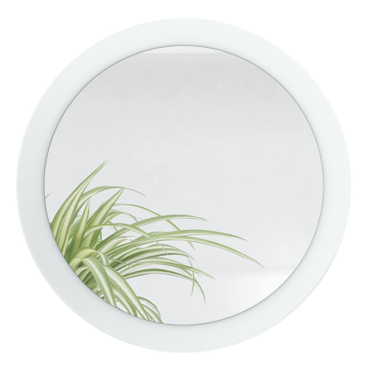 Vladon Espejo Globe 50 cm, Espejo de Pared Redondo Decorativo para Recibidor y Sala de Estar con Marco de MDF en Blanco Mate