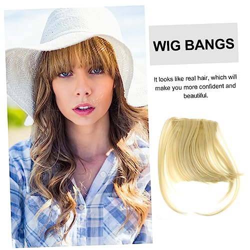 FRCOLOR 2 Unidades franja falsa franja grampo de cabelo cabelo humano franja de cabelo de ar falso p