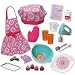 Beverly Hills Doll Baking Accessories Set 20 Piece Baking Set with Apron, Oven Mitt, Baking and Cooking Utensils Set, and Play Food, Fits 18 Inch American Girl Doll