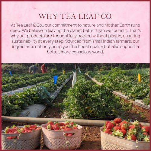 Image of Tealeaf & Co. Strawberry Hibiscus Tea Bags Blended with Fresh Herbs and Spices - Herbal Tea Bags with Organic Spices, Berries & Dried Hibiscus Flower Extract - Low Caffeine - Gluten Free - 50 Teabags
