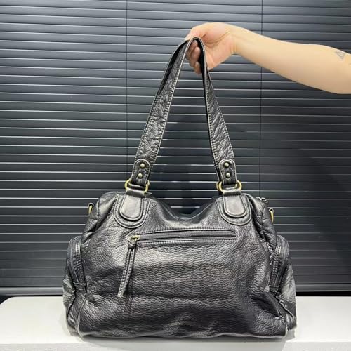 Sac à main rétro en cuir vintage chic avec multi-poches élégantes - 7