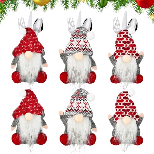 Kleemeiero 6 Stück Bestecktasche Weihnachten Besteckhalter Filz...