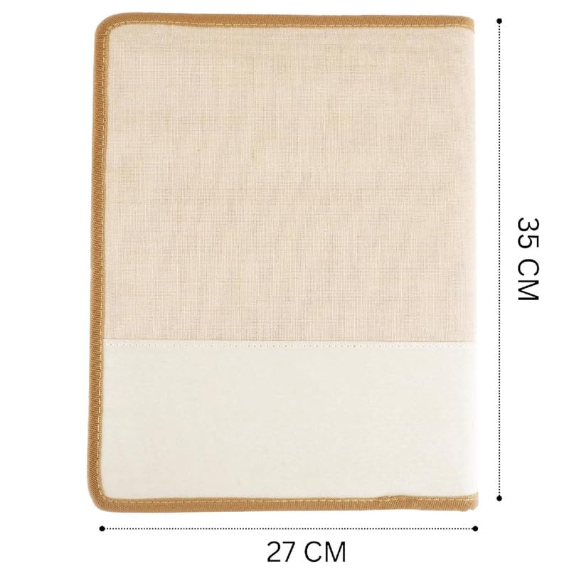 Image of Future X Eco-Friendly Jute File Folder | Handcrafted Document Folder with Button Closure | Reusable Office & Conference File Holder (Jute Chain White)