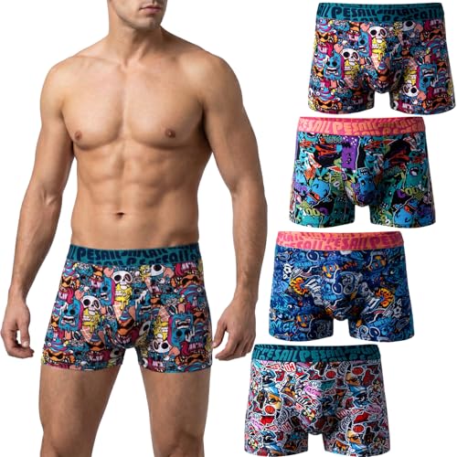 Pesail Herren Boxershorts 8er Pack aus Baumwolle und Modal, Größen M-6XL,...
