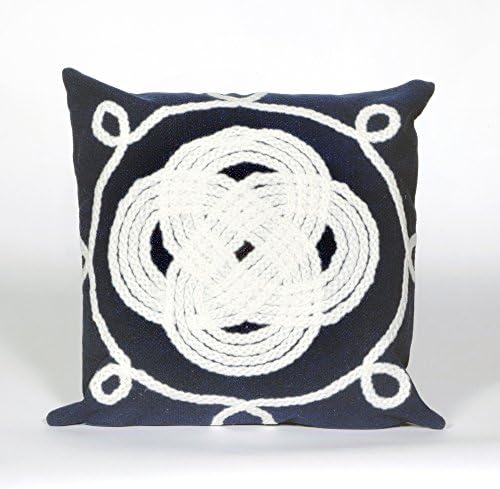 Liora Manne Mystic II Nautical Knot Indoor/Outdoor Pillow, 20 x 20", Navy