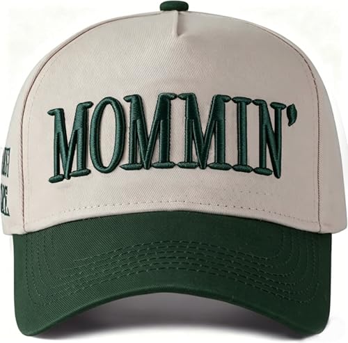 Image of Mommin Trucker Hat, Mom Hat, Embroidered Vintage Two Tone Mommin Hat
