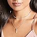 Produktbild Ushiny Boho Kristall Choker Halskette Fashion Layered Bar Halsketten Anhänger Schmuck Kette für Damen und Mädchen (Silber)