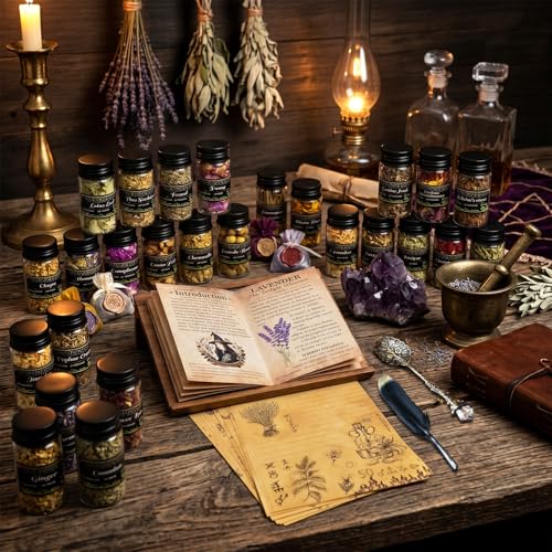 Kit de Hierbas y Flores Secas para Hechizos 30 Botellas miniatura 6