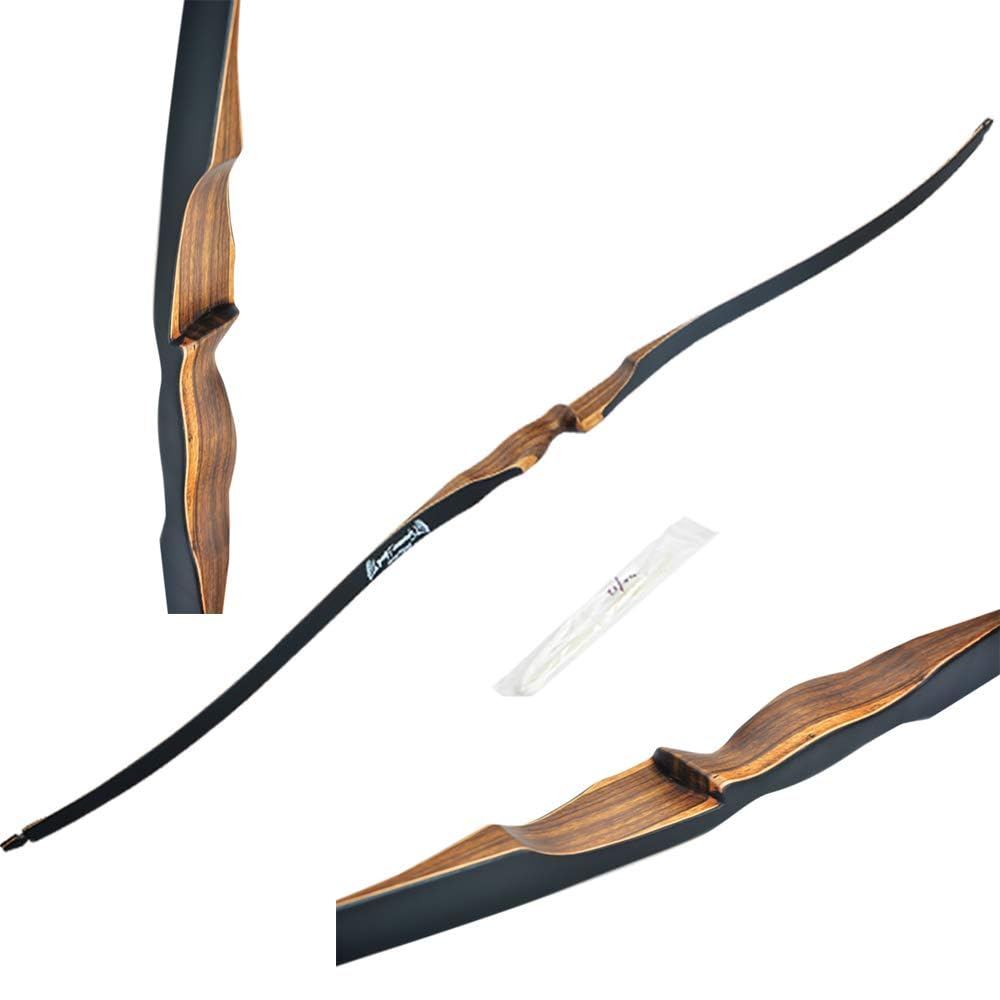 52" Traditioneller Langbogen 10-30lbs Handgemachter Holzbogen Sportspiel Recurve Bogen Bogenschießen Sportbogen mit Holz Riser Rechte Hand