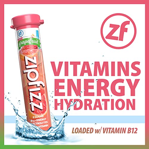Image of Zipfizz Energy Drink Mix, Electrolyte Hydration Powder with B12 and Multi Vitamin, Pink Grapefruit, 20 Count (Pack of 2)