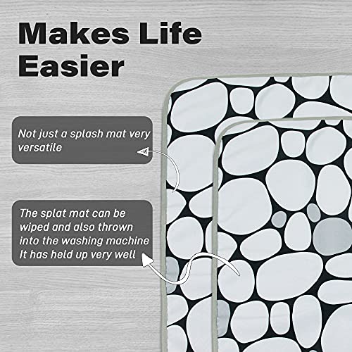 Image of Paw Legend Baby Splat Mat - Under High Chair Floor Mat, Waterproof and Washable Eating Mat for Toddlers&Kids, Mess Mat for Art, Crafts on Floor or Table (Grey Pebbles)