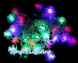 Generic Yellow : 2m 20 LED String Light Battery Powered Pine Cone Christmas Tree Holiday Xmas Wedding Patio Pathway Decoration Luminary Twinkle