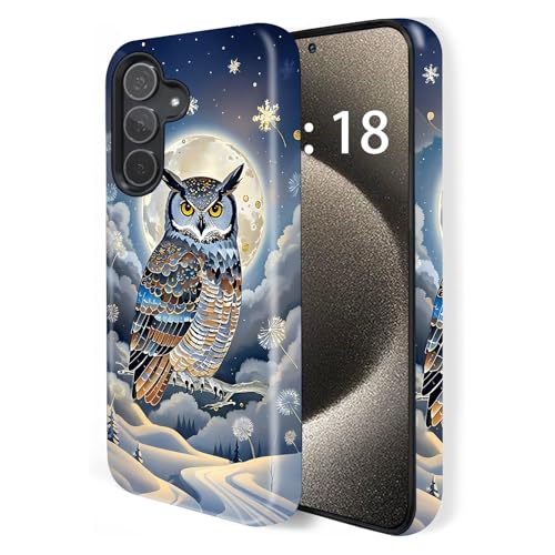 Coque Samsung S25 FE Antichoc Légère - Protection Polycarbonate Rigide Motif Hibou Lune