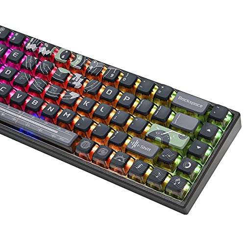 Image of Fogruaden Pudding Keycaps 60 Percent, 118 Dye-Sublimation Keycaps Set, ASA Profile Custom Keycap Mechanical Keyboard(Grey Sound)