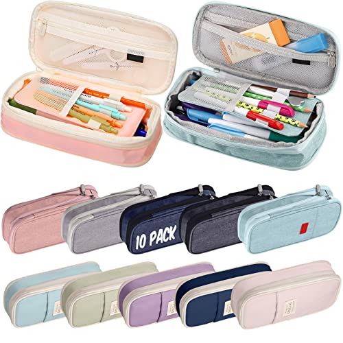 Crtiin 10 Pack Big Capacity Pencil Case Large Storage Pencil Pouch Office College School Pencil Bag Pencil Holder Pouch For Students Teen Girls Boys Men Women #TOP30
