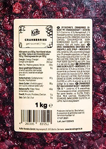 KoRo - Cranberries met ananassap gezoet 1 kg - Afbeelding 5