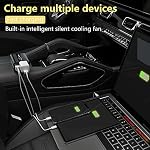 Inverter de Puissance 150W 12V DC vers 110V AC Adaptateur Prise de Voiture avec Chargeur AC USB Dual 3.1A pour Ordinateur Portable Noir