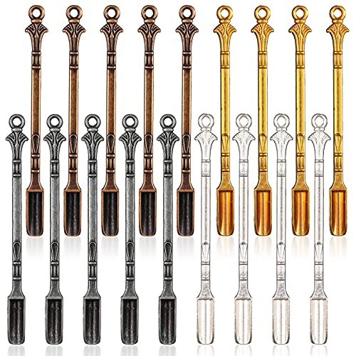 18 Pieces Mini Shovel Medicine Spoon Brass Mini Spoon Shovel Powder Scoop Medicine Spoons for Home Supplies Pendants Necklace, 4 Colors 18 Pieces Mini Shovel Medicine Spoon Brass Mini Spoon Shovel Powder Scoop Medicine Spoons for Home Supplies Pendants Necklace, 4 Colors