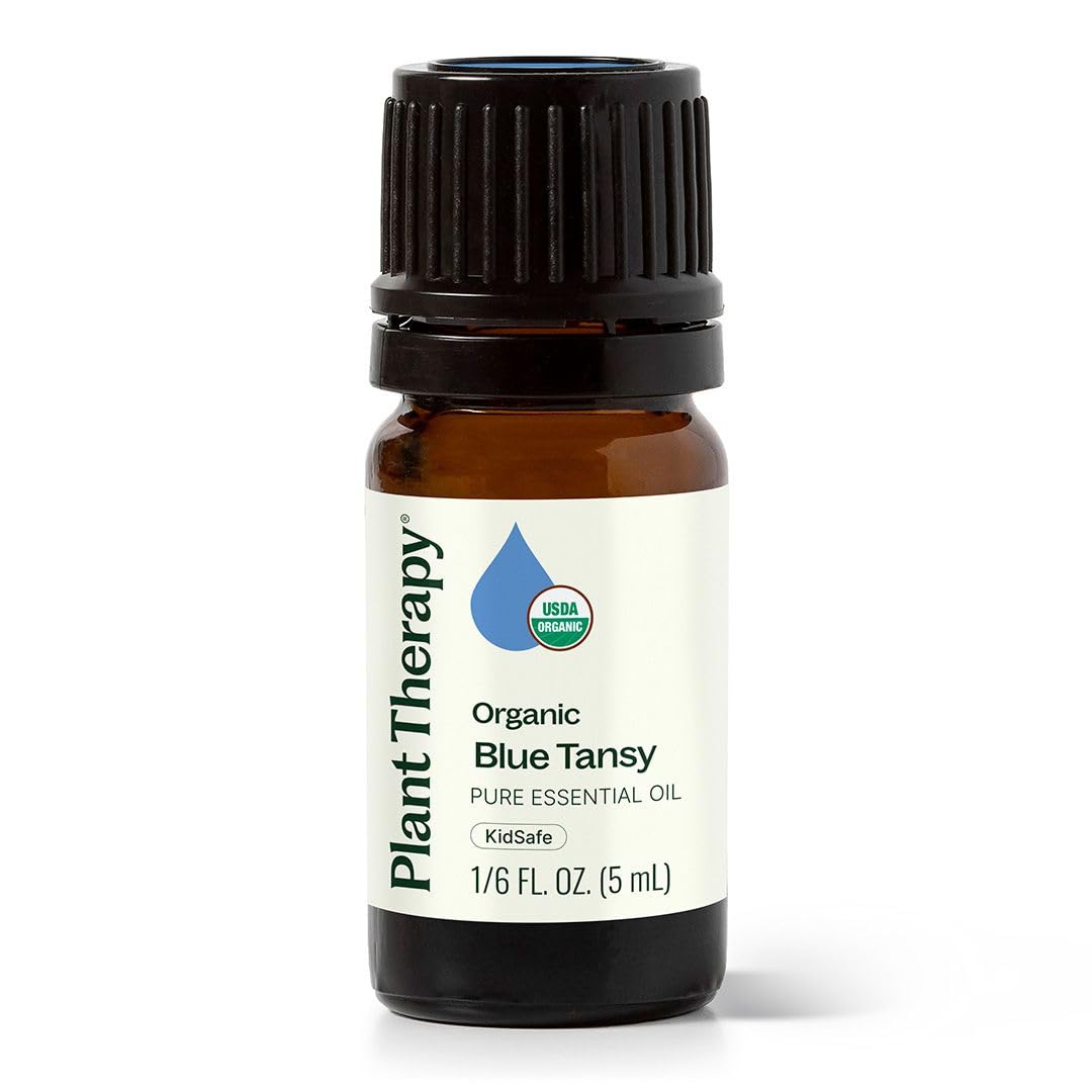 Plant Therapy Organic Blue Tansy Essential Oil 5mL (1/6 oz), 100% Pure, Undiluted, Natural Aromatherapy, Soothing for Sensitive Skin