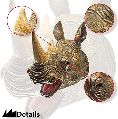 Image of Moira Animal Dinosaur Rubber Hand Glove Puppet Doll Kids Childrens Toys (Rhinoceros)