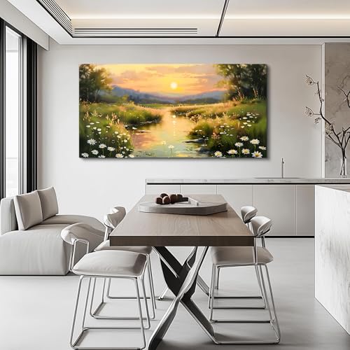 KELIYUAN Large Wall Decor Canvas Painting Wall Art For Bedroom Living Room Decor Retro Rural Landscape Painting Artwork Print For Home Decor Room For office Farmhouse Room Wall Decoration 30x60 In