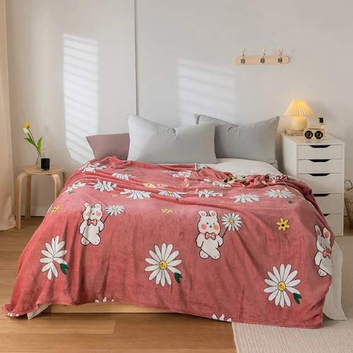 Deals for Less - Soft Fleece Blanket, Double Size, Chamomile Design.