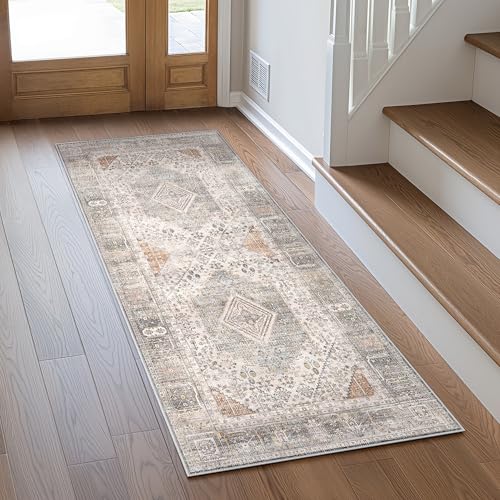 GENIMO 2x10 Non Slip Hallway Runner Rug, Machine Washable, Thin & Low Pile Lightweight for Kitchen, Laundry, Entryway, Bedroom & Living Room