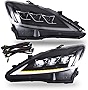 VLAND Headlight Assembly Fit for LEXUS 2006-2013 IS250 IS220d IS350/2008-2015 IS F/2010-2013 IS250C IS350C with Sequential Turn Signal, Full LED Headlamp, Plug-and-play, Clear