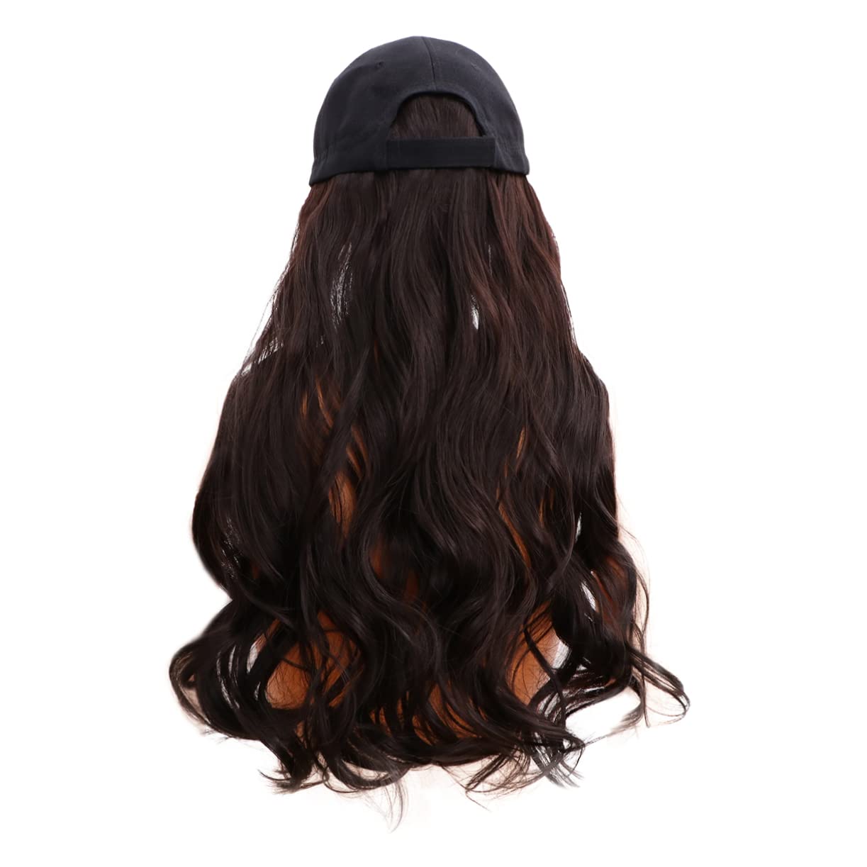 IWOWHERO Big Wave Wig Hat Long Curly Wig for Women Hair Cap Natural Hair Extension Fashion Elegant Hairpiece One-piece Wig Cap