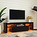JOYSOURCE Black LED TV Stand High Glossy Front Entertainment Center Modern Television Stands with Large Storage Wood TV Stand for 60/65/70 Inch TV Gaming Media TV Console for Living Room Bedroom