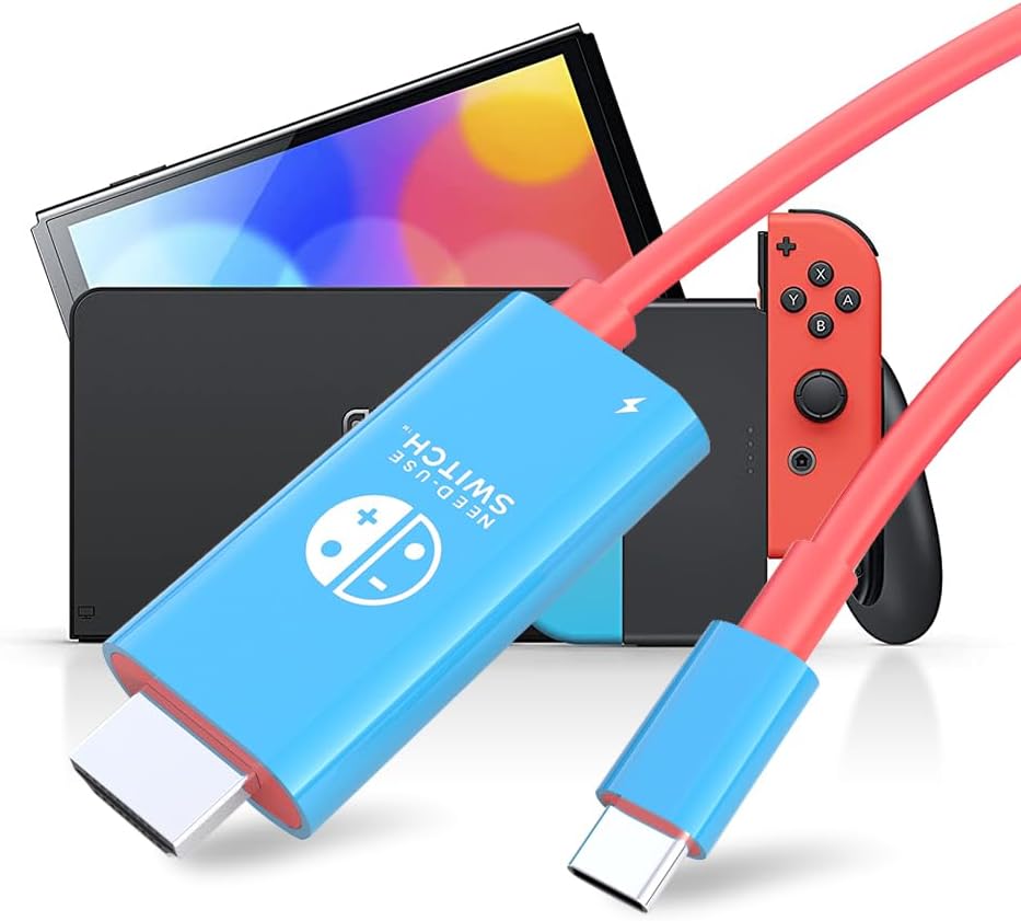 USB C to HDMI Cable for Nintendo Switch/Switch OLED, 2M/6.6FT Switch Dock with 1080P@60Hz Output,100W PD Charging Port, USB C to HDMI Adapter for Laptop,Tablet, MobilePhone,SteamDeck USB C to HDMI Cable for Nintendo Switch/Switch OLED, 2M/6.6FT Switch Dock with 1080P@60Hz Output,100W PD Charging Port, USB C to HDMI Adapter for Laptop,Tablet, MobilePhone,SteamDeck