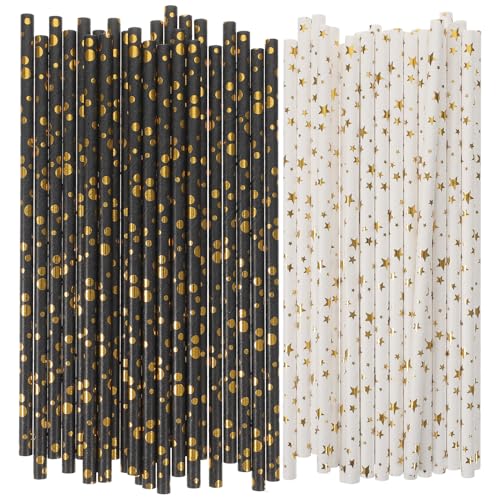 Pitillos de papel desechables 100 pcs foil dorado miniatura 1