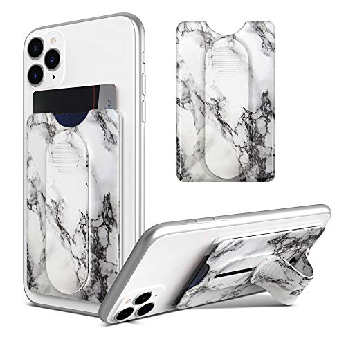 ULAK Phone Card Holder with Strap for Back of Phone, Adhesive Phone Credit Card Wallet Stand Compatible with Smartphones(iPhone/Android/Samsung Galaxy) iPhone 11/iPhone XR/Max,Note 20, Pattern