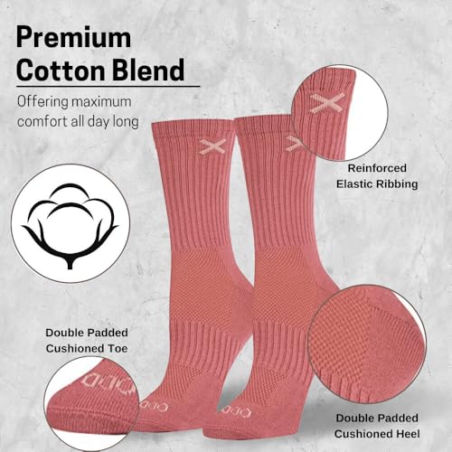Image of Odd Sox - Basix Heather Athletic Crew Socks - Knit Cotton Cushioned Breathable Arch Support - Unisex Sizing