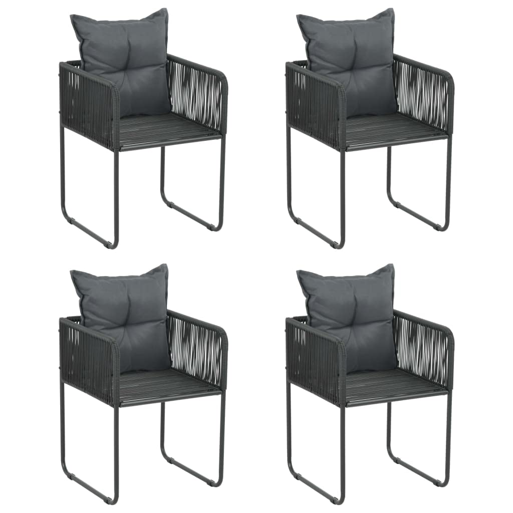 Chaises de salle à manger lot de 4 fauteuils de jardin extérieurs en résine tressée