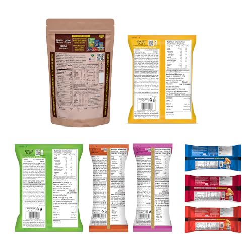Image of Roasty Tasty Assorted Healthy Snacks & Sweets Combo | Millet Chocolate Ladoo, Chikki & Roasted Namkeen Mix | Sugar Free Sweets Alternative to Chocolate | Palm Oil Free Snacks for Adults | Healthy Gifting Hamper