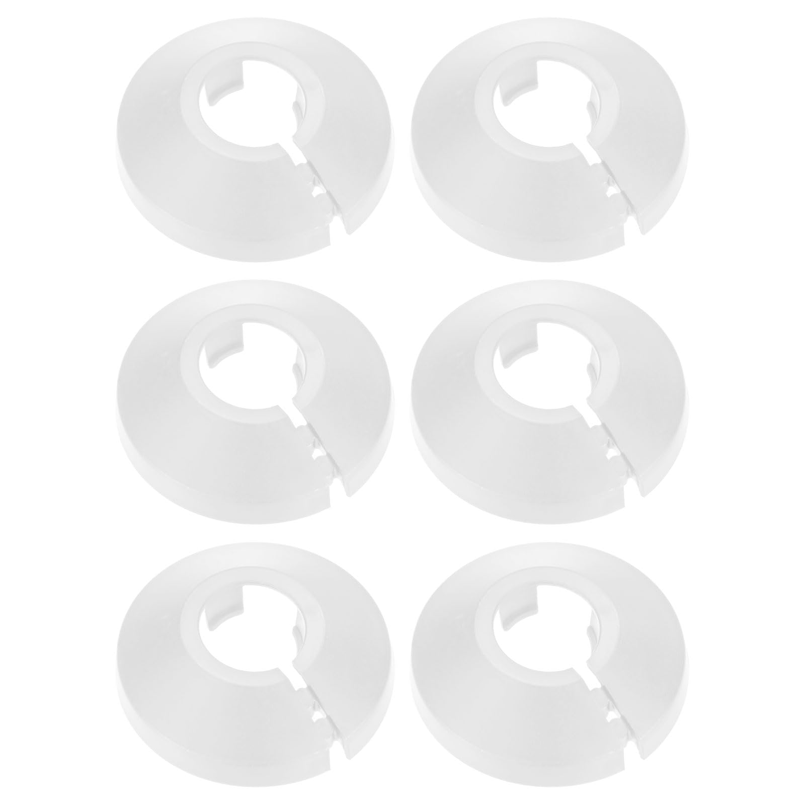 M METERXITY 6-Pack Pipe Cover Decoration, Suit for 16mm Outer Diameter Flange Water Pipe Escutcheon Water Pipe Drain Line Cover for Radiator Pipe/Water Drain Tube [White]