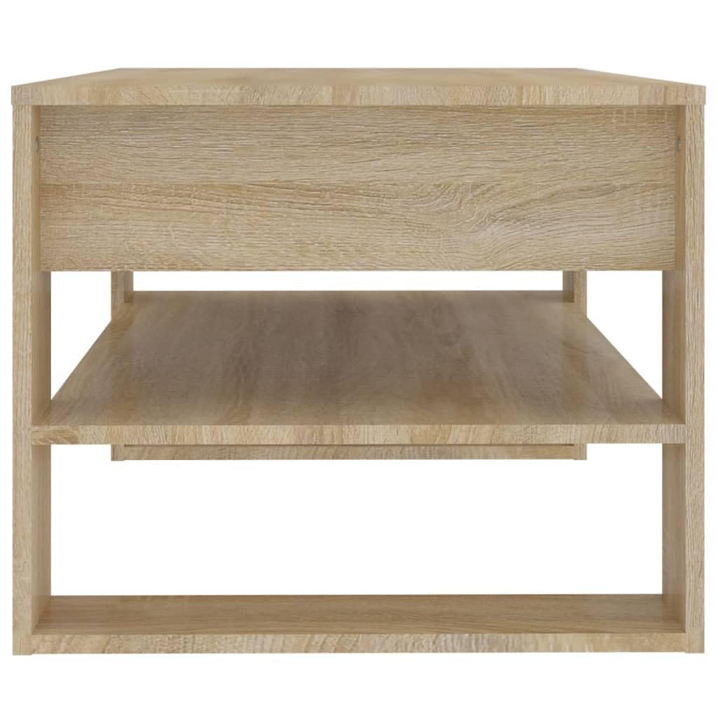vidaXL Mesa de Centro Mesita Auxiliar Consola Lateral Salón Sofá Sala de Estar Café Muebles Mobiliario Madera Contrachapada Roble Sonoma 102x55x45 cm