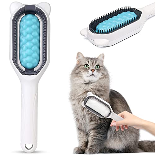 Dissolvant Universel de Nœuds pour Animaux de Compagnie, Brosse Silicone Sous Poil Chat Chien, Brosse Anti Poils Toilettage Animaux Compagnie RéUtilisable pour Nettoyage Massage Cheveu(vert) Cover