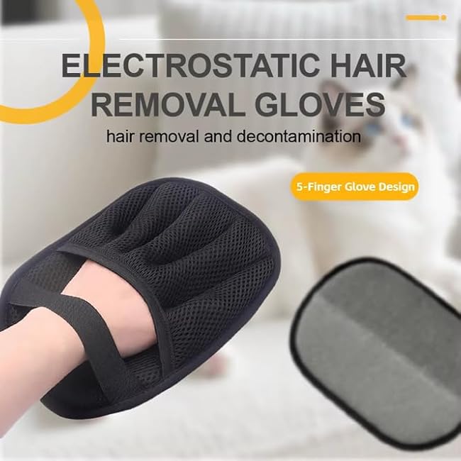 Pet Hair Removal Glove ¨C Newly Upgraded Electrostatic Five-Finger Cat & Dog Hair Remover Tool for Clothes, Furniture, Carpet, Curtains & Car ¨C Reusable Grooming Mitt for Pets-0qFUeQ0x
