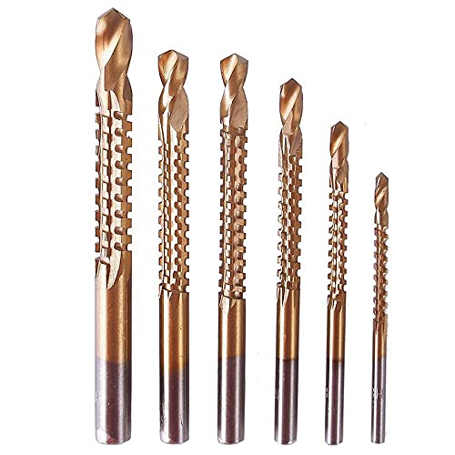 Juego de brocas para madera HSS titanio 6 piezas miniatura 1