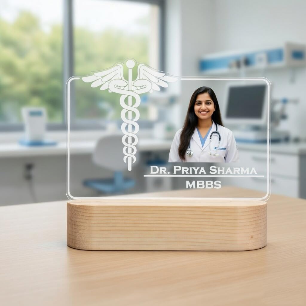WEHATKE Customized 3D Illusion Lamp for Doctor's with Photo & Name (Single Colour)-image-38