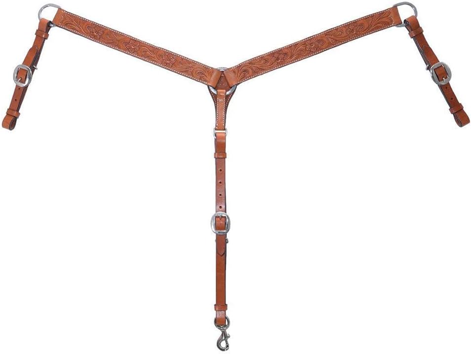 Circle Y Wide Straight Classic Floral Breast Collar for Horse