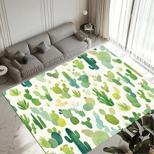 Tapis cactus imperméable 160x230cm lavable pour salle à manger et cuisine