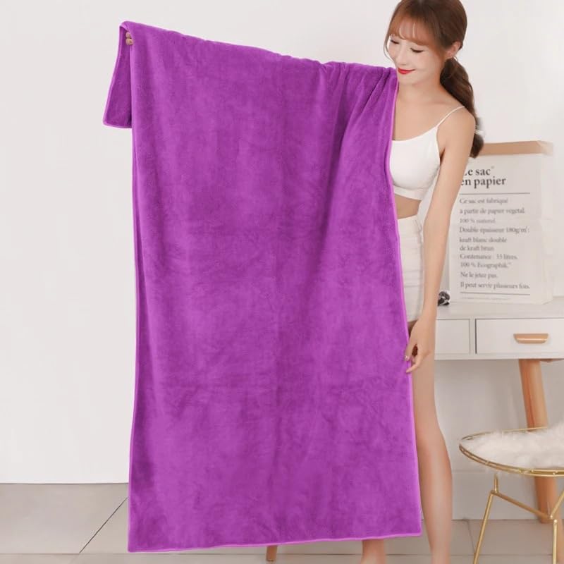 Generico Telo Doccia Grande Asciugamano Da Bagno In Microfibra Spesso 180x200CM, Grande, Assorbente E Ad Asciugatura Rapida, Sport(Pink,150X200CM)