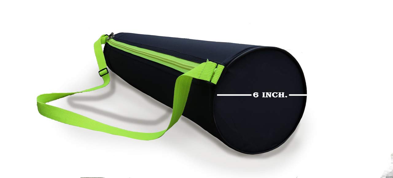 Panchtatava Fabric Full Zipper Yoga Mat Bag, Exercise Mat Carry Bag with Broad Shoulder Strap-Spruce Green