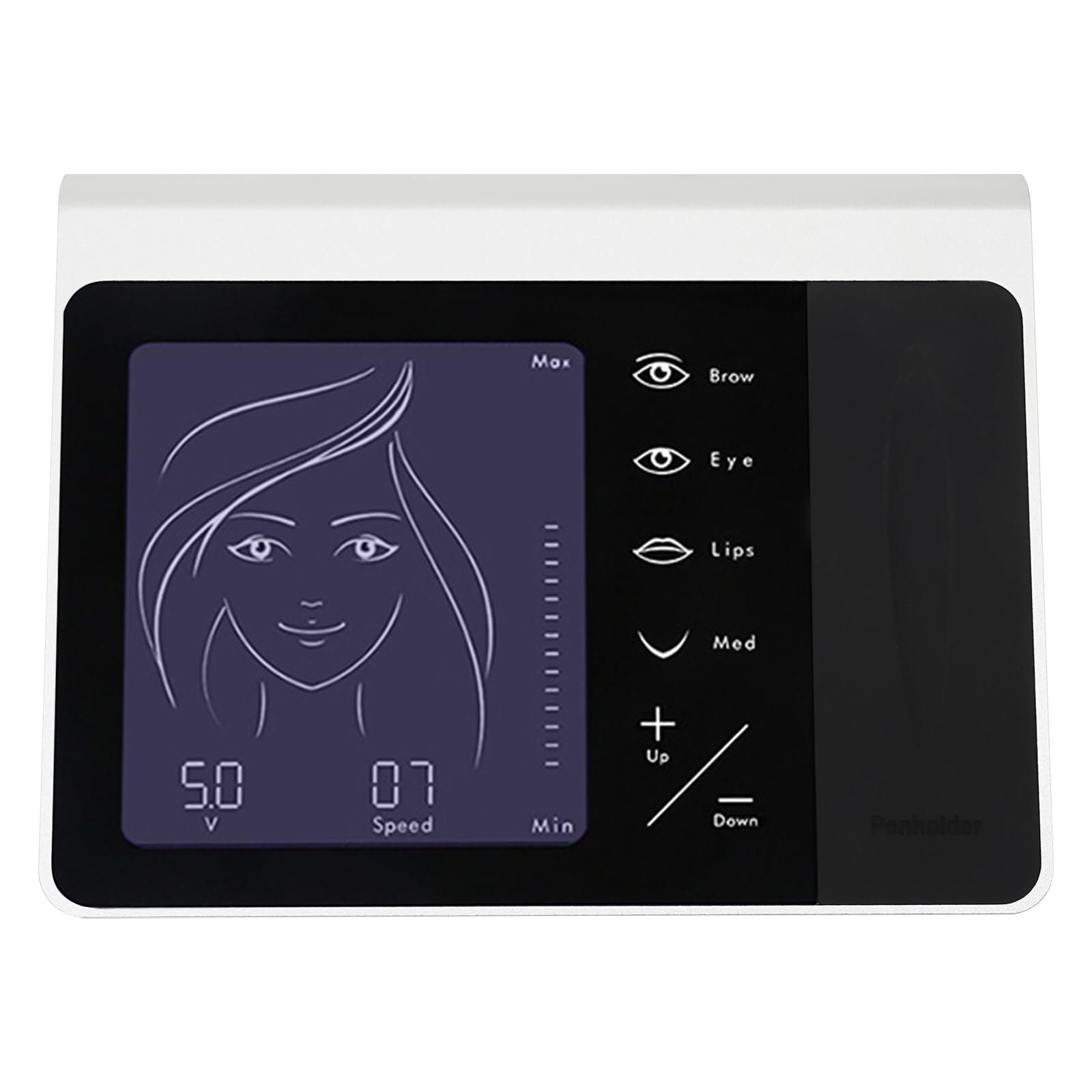 Máquina de tatuaje para cejas, herramienta de belleza precisa, de aluminio, 10.500 rpm, 10 velocidades ajustables, para cejas, delineador de ojos y más