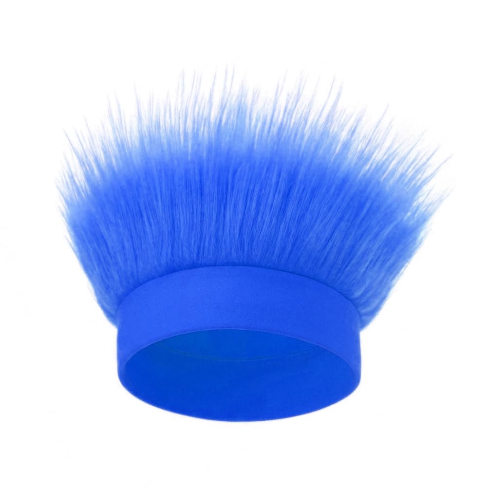 lunictto Blue Hairy Costume Headband, Vibrant Faux Fur Hairband for Fancy Dress, Sports Events and Cosplay
