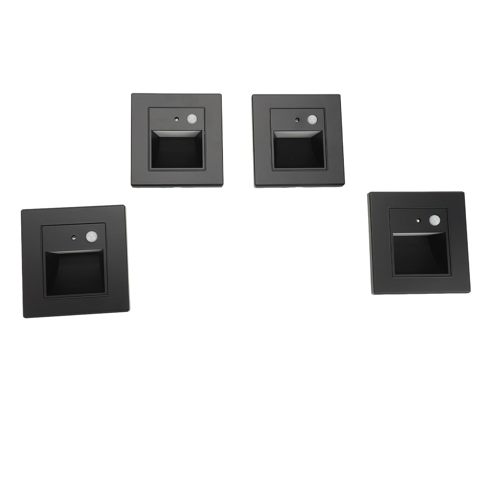 Luz con Sensor de Movimiento, 4 Luces de Suelo Empotradas Integradas para Interiores, 110-240 V, para Escalera, Pasillo, Dormitorio, Seguridad Nocturna (GRAY)